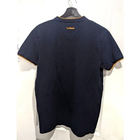 Le Shark | Hillrise Collarless Polo Shirt In True Navy - Picture 3 of 9